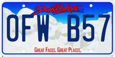 SD license plate 0FWB57