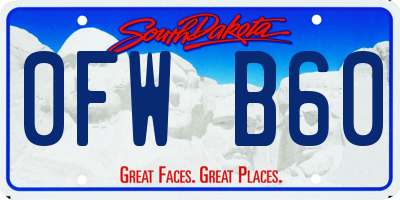 SD license plate 0FWB60