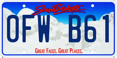 SD license plate 0FWB61