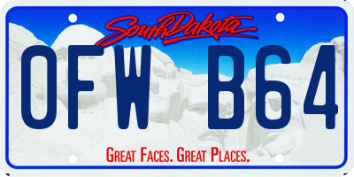 SD license plate 0FWB64