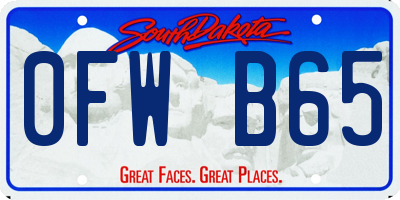 SD license plate 0FWB65