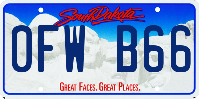 SD license plate 0FWB66