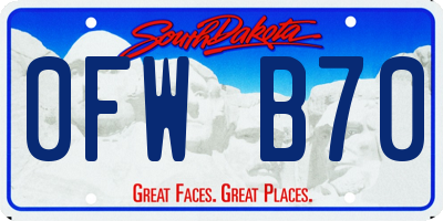 SD license plate 0FWB70