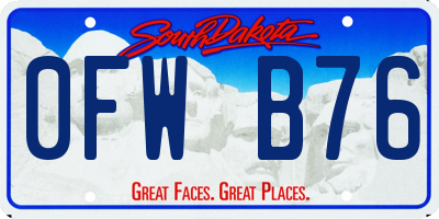 SD license plate 0FWB76