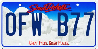 SD license plate 0FWB77