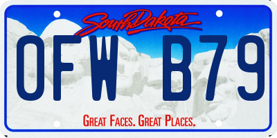 SD license plate 0FWB79