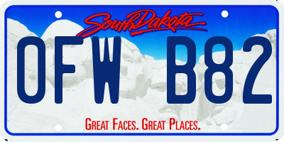 SD license plate 0FWB82