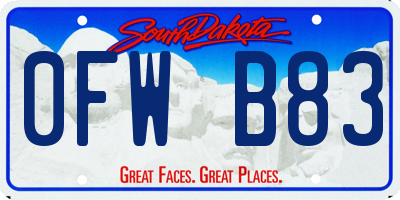 SD license plate 0FWB83