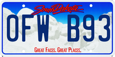 SD license plate 0FWB93
