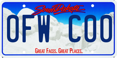 SD license plate 0FWC00