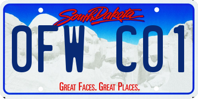 SD license plate 0FWC01