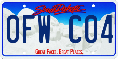 SD license plate 0FWC04