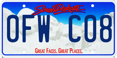 SD license plate 0FWC08