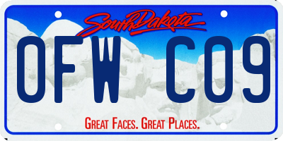 SD license plate 0FWC09