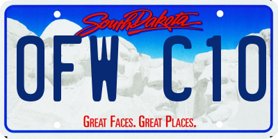 SD license plate 0FWC10