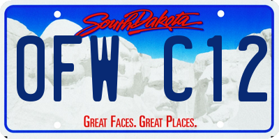 SD license plate 0FWC12