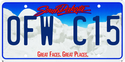 SD license plate 0FWC15