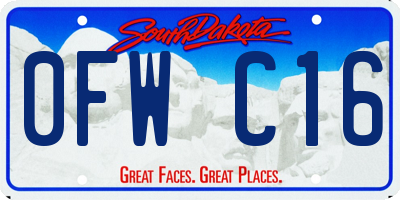 SD license plate 0FWC16
