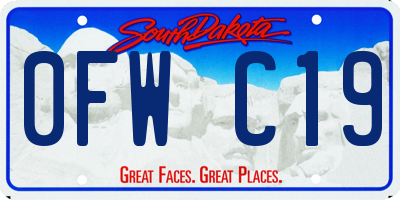 SD license plate 0FWC19