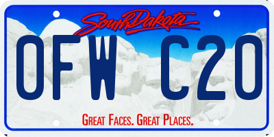 SD license plate 0FWC20