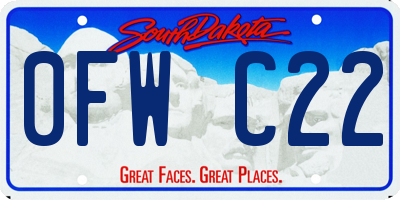 SD license plate 0FWC22