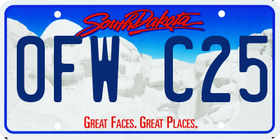 SD license plate 0FWC25