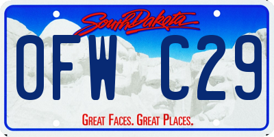 SD license plate 0FWC29