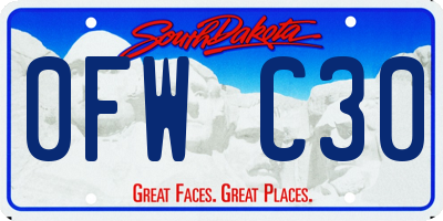 SD license plate 0FWC30