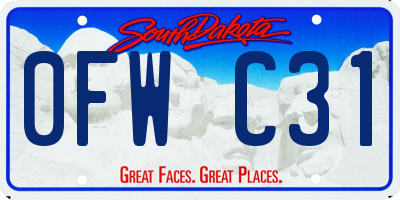 SD license plate 0FWC31