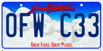SD license plate 0FWC33