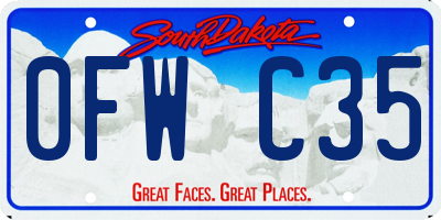 SD license plate 0FWC35