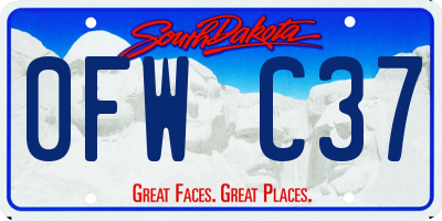 SD license plate 0FWC37