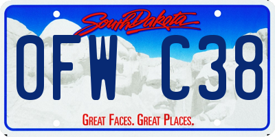 SD license plate 0FWC38