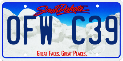 SD license plate 0FWC39