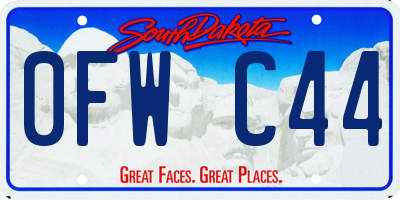 SD license plate 0FWC44