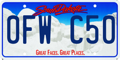 SD license plate 0FWC50