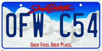 SD license plate 0FWC54