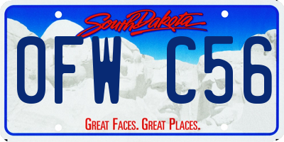 SD license plate 0FWC56