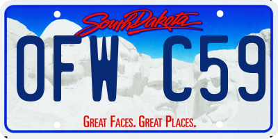SD license plate 0FWC59