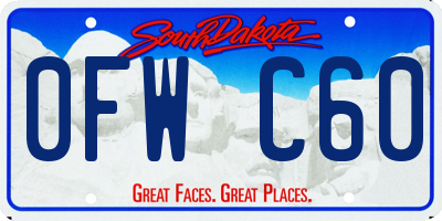 SD license plate 0FWC60