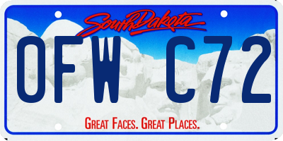 SD license plate 0FWC72