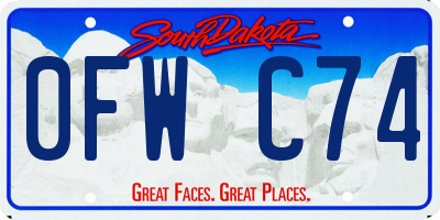 SD license plate 0FWC74