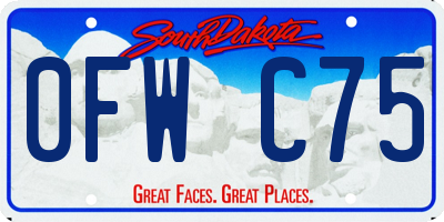 SD license plate 0FWC75
