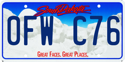 SD license plate 0FWC76
