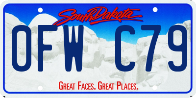 SD license plate 0FWC79
