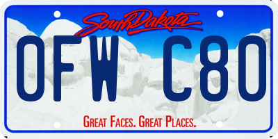 SD license plate 0FWC80