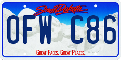 SD license plate 0FWC86