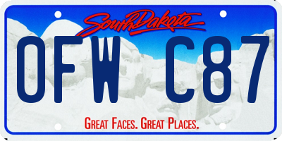 SD license plate 0FWC87