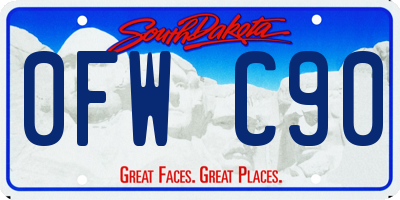 SD license plate 0FWC90