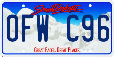 SD license plate 0FWC96